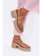 Dámské kožené sandály Maciejka 06990-25 zlaté