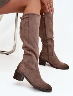 Kozačky na podpatku model 219142 Step in style