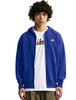 Pánská mikina Nike Club BB FZ Hoodie, modrá, FN3861 455