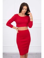 Souprava halenky a sukně červená