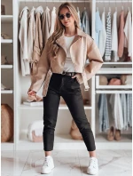 Dámské kalhoty slim fit s páskem TAIRONIK black FashionStreet UY2544