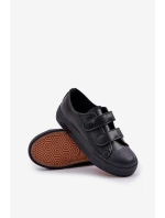 Dětské kožené tenisky na suchý zip BIG STAR KK374054 Černá