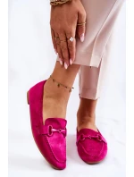 Semišové mokasíny se zdobením Fuchsiové Santi