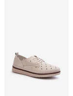 Bílé dámské kožené polobotky S.Barski LR182