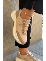 Dámské semišové tenisky na platformě Big Star RR274A345 HI-POLY SYSTEM Tmavě béžové