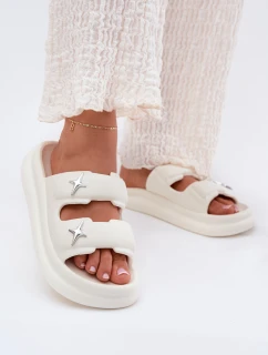 Dámské Pěnové Pantofle Na Platformě Ecru Falowena