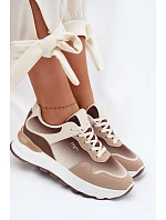 Dámské tenisky na platformě Hnědé Lelmira