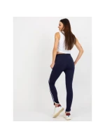 Námořnicky modré základní teplákové kalhoty s lemováním RUE PARIS (LO-DR-LK-239.14)