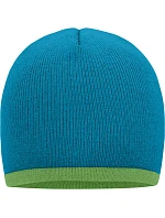 Daiber MB 7584 Pletená čepice s kontrastním lemem 03.7584 turquoise/lime green