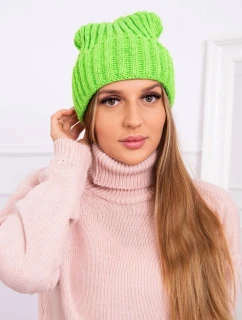 Čepice Magda s ohrnutím K293 zelená neonová