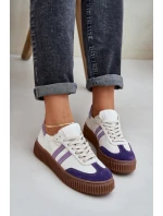 Zazoo N1068 Kožené Nízké Sneakersy Dámské Na Platformě Bílé