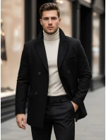 Pánský černý kabát FashionStreet CX0433