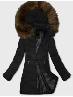 Černo-béžová dámská bunda s kapucí J Style (16M9121-392B) Černo-béžová dámská bunda s kapucí J Style (16M9121-392B)