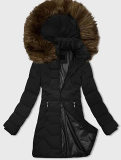 Černo-béžová dámská bunda s kapucí J Style (16M9121-392B)