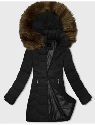 Černo-béžová dámská bunda s kapucí J Style (16M9121-392B) Černo-béžová dámská bunda s kapucí J Style (16M9121-392B)