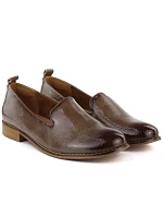 Dámské lakované boty lords beige Potocki 19337