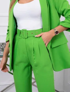 Elegantní souprava saka a kalhot světle zelené barvy