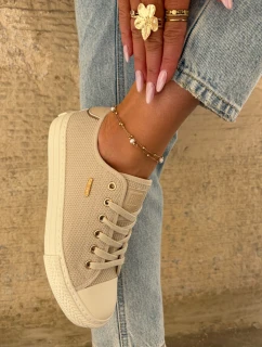 Dámské Textilní Tenisky Big Star RR274767 Béžové