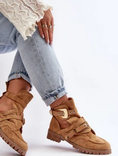 Dámské Kotníkové Boty Lu Boo Semišové s vykrojením Camel Rock Girl