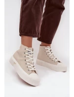 Dámské trampky na platformě LEE ISLA C WOMEN LOW – béžové