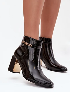 Lakované kozačky Dorelia D8257 černé - Sweet Shoes