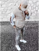 Pánská mikina na zip v barvě ecru FashionStreet BX5440