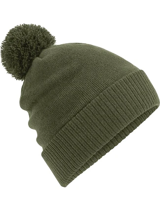 Beechfield B 502 Vodoodpudivá pletená čepice s bambulí 53.0502 olive green Beechfield B 502 Vodoodpudivá pletená čepice s bambulí 53.0502 olive green