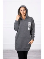 Mikina s kapucí a nášivkami grafitová Mikina s kapucí a nášivkami grafitová