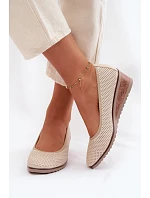Dámské polobotky na platformě Vinceza 58629 světle béžové