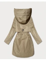 Prosta kurtka damska z podwijanymi rękawami Goodlookin ciemny beżowy (B8556-12)