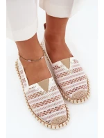 Dámské krajkové espadrilky se síťkou – bílé