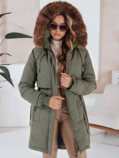 Dámská zimní bunda parka s kapucí zelená FashionStreet TY5081