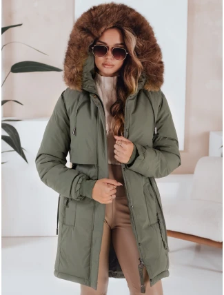 Dámská zimní bunda parka s kapucí zelená FashionStreet TY5081 Dámská zimní bunda parka s kapucí zelená FashionStreet TY5081