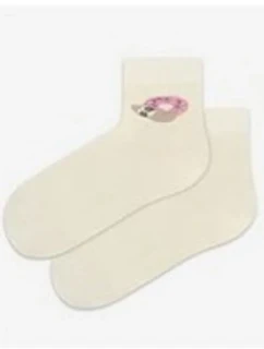TENKÉ PONOŽKY BARVA 2-6 LET DÍVKY OFF WHITE 21-23