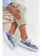 Kožené dámské polobotky D&A GR61-5951 modré