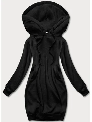 Dlouhá černá tepláková mikina (YS10005-3) Dlouhá černá tepláková mikina (YS10005-3)