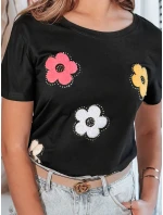 Dámské květinové tričko DAISYLA černá FashionStreet RY2744