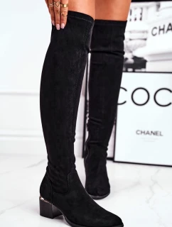 Dámské kozačky eko-semiš černé Can't Stop