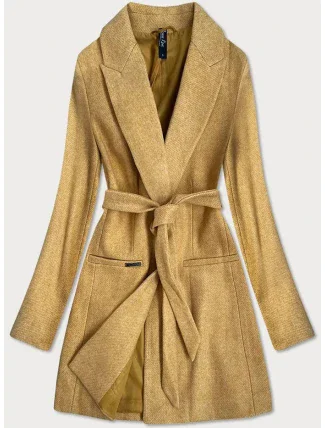 Dámský kabát s přídavkem vlny RL PL-2715.31P žlutý - Rosse Line Dámský kabát s přídavkem vlny RL PL-2715.31P žlutý - Rosse Line