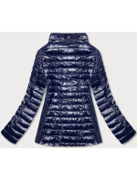 Tmavě modrá dámská lesklá bunda (7210-99)