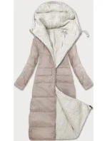Světle béžová oboustranná zimní bunda s mechovitou kožešinou J Style (16M9167-280) Světle béžová oboustranná zimní bunda s mechovitou kožešinou J Style (16M9167-280)
