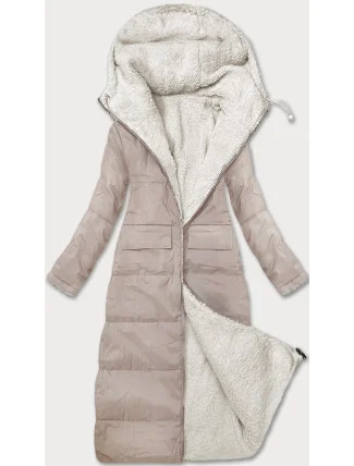 Světle béžová oboustranná zimní bunda s mechovitou kožešinou J Style (16M9167-280) Světle béžová oboustranná zimní bunda s mechovitou kožešinou J Style (16M9167-280)