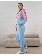 Sportovní souprava s květinovým motivem modrá (821148)