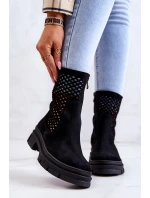 Kožené boty Workers Nicole Černá 2711