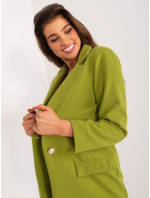 Olivově zelené dámské sako s podšívkou