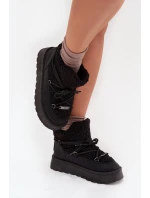 Dámské sněhule na platformě s kožešinkou (beránek) Big Star – černé