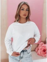 Dámská jednobarevná mikina LUMIVIA bílá FashionStreet BY1372 Dámská jednobarevná mikina LUMIVIA bílá FashionStreet BY1372