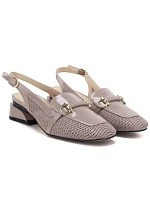 Dámské sandály z lakované kůže béžové Artiker 56C1996