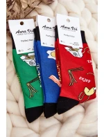 Pánské ponožky s asijskými těstovinami v červené barvě