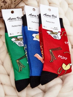 Pánské ponožky s asijskými těstovinami v červené barvě